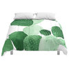 Green Paddle Cactus Ii Comforters - Queen: 88  x 88