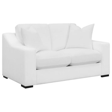 Coaster Ashlyn Upholstered Transitional Fabric Loveseat in White