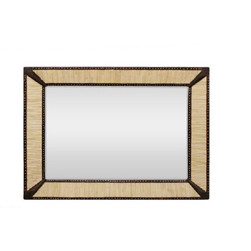 Orlando Vincent Metal Mirror with Bone Frame in Ivory