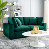 Loveseat Sofa, Velvet, Green, Modern, Living Lounge Room Hotel Lobby Hospitality