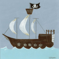 Ahoy! Canvas Reproduction by Green Frog Art - Kids Decor