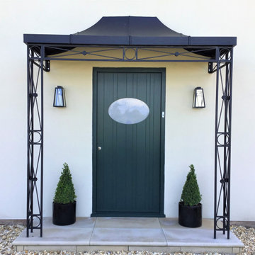 Deco Style Metal Porch with Traditional Canopy Roof