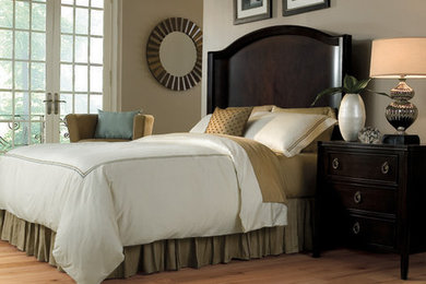 This is an example of a transitional bedroom.