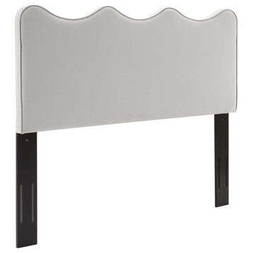 Athena Performance Velvet King/Cal King Headboard, Light Gray