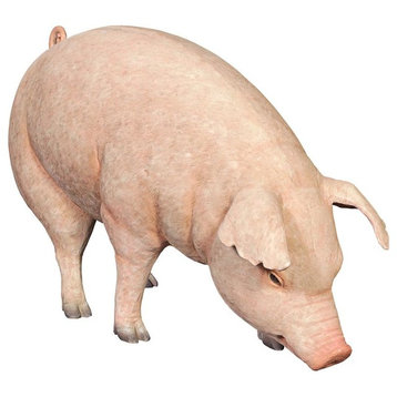 Divine Swine Life Size Farm Pig Statue Frt