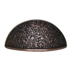 Inviting Home Inc. - Saddleworth Bin Pull, Antique-Style Copper - Cabinet And Drawer Handle Pulls
