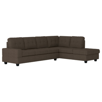 Hedera Sectional Collection, Chocolate color, 2-Piece Set Sectional Sofa