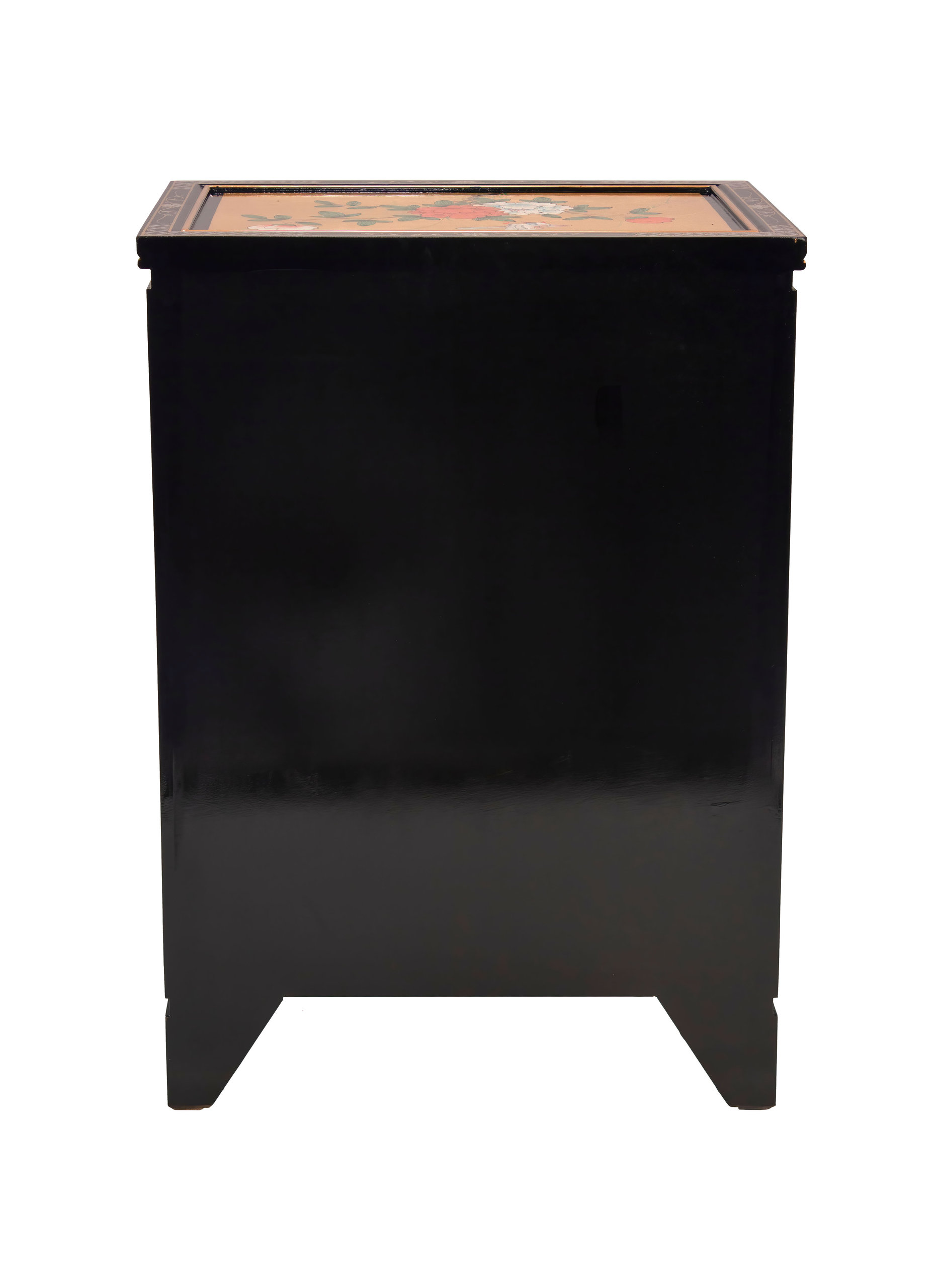 Gold Lacquer Shoe Cabinet Birds and Flowers