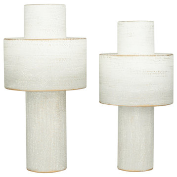 Modern White Metal Vase Set 561695