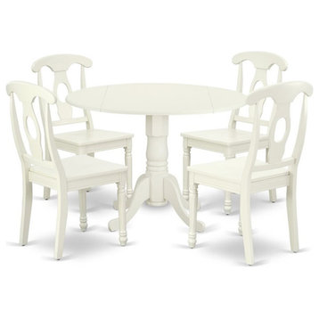 Atlin Designs 5-piece Wood Dining Set with Panel Back in White