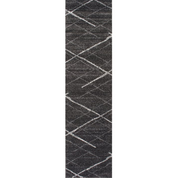 nuLOOM Thigpen Striped Contemporary Area Rug, Dark Gray, 2'5"x9'5"