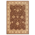 Bareens Designer Rugs - Boho Chic Ziegler Demetric Brown Beige Hand-Knotted Wool Rug - 9'2'' x 11'5'' - Enhance the ambiance of your home with this magnificent Persian-influenced Turkish hand-knotted rug made by skilled artisans capable of creating the most exceptional vegetable dyes and hand-spun wool. This exquisite handmade rug is a one-of-a-kind Peshawar Kafkaz, otherwise identified as Chobi, Chobi Peshawar, Oushak, or Ziegler rug. These handmade rugs are crafted in Pakistan utilizing superior-quality wool imported from Australia, New Zealand, and Korea in two types of weaves: the Persian weave and the Mori weave. This rug is meticulously crafted by hand using the finest natural vegetable dyes extracted from local plants. The artisans use a blend of hand-spun local and fine merino wool, resulting in a rug with a compelling texture, higher lanolin content, and longer staple. The artisans occasionally incorporate natural or artificial silk into the pile to enhance specific motifs. The finished product is an awe-inspiring execution of flawless design and an understated palette that exudes elegance.