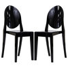 Casper Dining Side Chairs Acrylic, Set of 2, Black