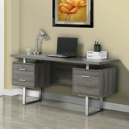 Layton Taupe Reclaimed-Look Office Desk | modGSI - Desks And Hutches