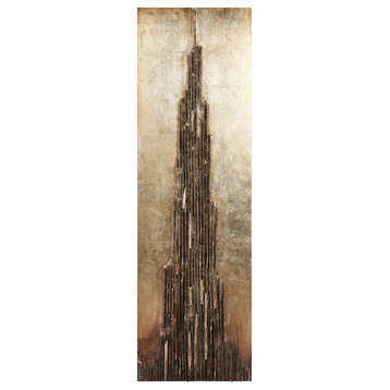 Stratified Mixed Media Hand Painted 3D Rugged Wooden Wall Art 72"x22"
