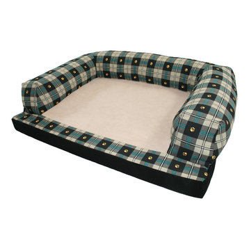Baxter Couch Bolster Dog Bed Paw Plaid, Plaid, Extra Large