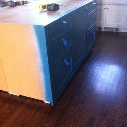 Blue and White Kitchen Island - Kitchen Islands And Kitchen Carts