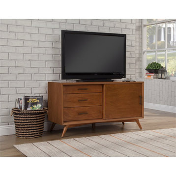 Alpine Furniture Flynn Small Wood TV Console in Acorn Brown