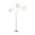 Bankes LED Arched Floor Lamp, Brushed Steel