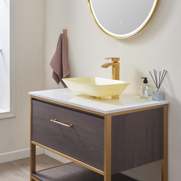Matte White Glass Rectangular Vessel Bathroom Sink