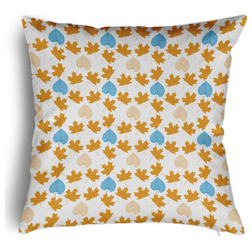 Lots of Leaves Accent Pillow With Removable Insert, Golden Mustard, 20"x20"