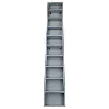 Meadow On the Wall Spice Rack 69"h x 11"w x 4.5"d, Primed Gray
