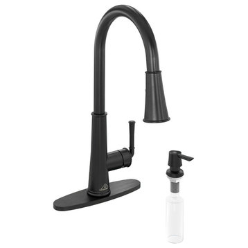 Single-Handle Pull Down Sprayer Kitchen Faucet with Touchless Sensor, Matte Black