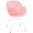 Provoc Dining Chair With White Metal Legs, Pink