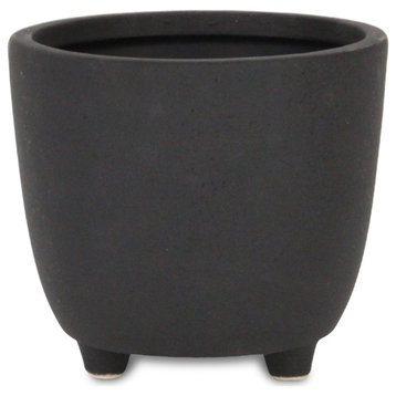 Textured Ceramic Pot - Large & Dark