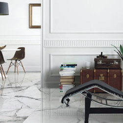 Trevi Gloss White Marble Effect Tiles - Direct Tile Warehouse - タイル