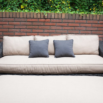 Toja Patio Furniture - Tuscan Couch Set - Red Brick Wall