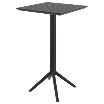 Sky 24 inch Square Folding Bar Table in Black finish