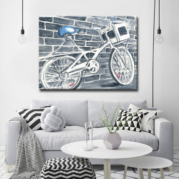 'Blue Bikeseat' Ready2HangArt Canvas by Dana McMillan