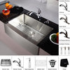 Kraus 30" Farmhouse Single Bowl Stainless Steel Kitchen Sink with Chrome Kit