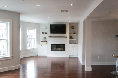 Inspiration for a modern living room remodel in Boston