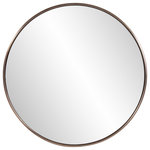 Howard Elliott - Howard Elliott Copenhagen Round Brass Mirror - European styling is personified with the simple frame of the Copenhagen Mirror. This mirrors is an easy fit for over a vanity or massed out on a focal wall. The simple stainless steel frame features a round shape. It is finished in a sleek brushed brass. D" rings are affixed to the back of the mirror so the piece is ready to hang right out of the box! Also available in additional finishes."