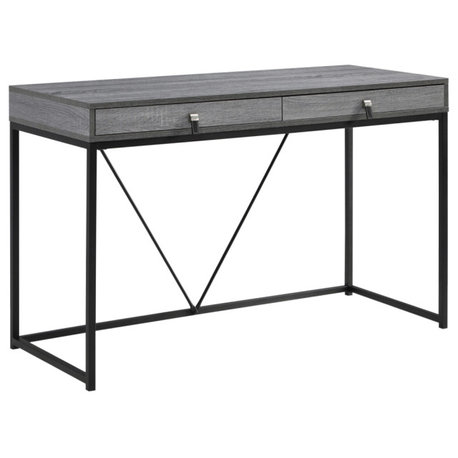 Loft Lyfe Marielle Desk, 2 Storage Drawers, Gray/Black