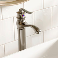 Karran KBF432 1-Hole 1-Handle Vessel Faucet With Pop-up Drain, Stainless Steel