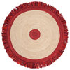 Safavieh Cape Cod Collection CAP212 Rug, Red/Natural, 5' Round