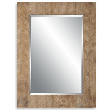 39" Coastal Brown Rectangle Mirror