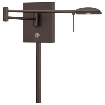 George Kovacs 1-Light LED Swing Arm Wall Lamp, Copper Bronze Patina