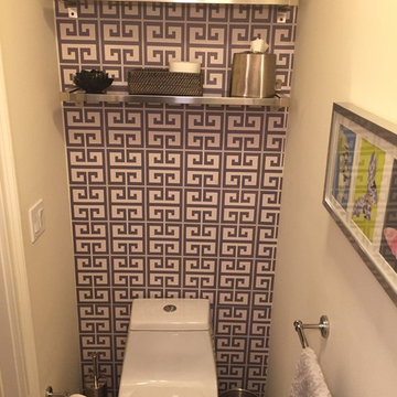 Swag Paper Guest Bathroom Geo Key Blue Agave
