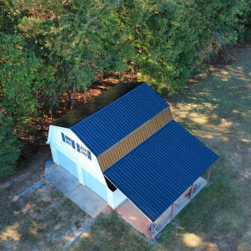 Black Metal Roof Barn Install