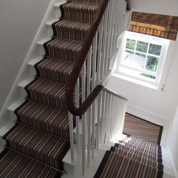 Striped Carpet to Stairs with Black Border in West London