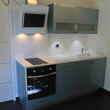 Micro cuisine kitchenette acrylique vert d'eau