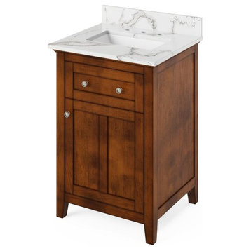 Jeffrey Alexander Chatham 24" Chocolate Single Sink Vanity With Quartz Top