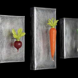 Three Glass Vegetables - Wall Sculpture - Wall Sculptures