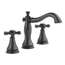 Delta Cassidy Two Handle Wide Spread Lavatory w/ Metal Pop-Up - Bathroom Sink Faucets