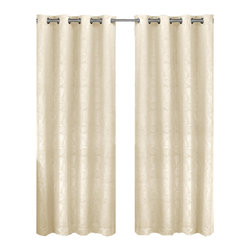 Royal Tradition - Prairie Blackout Weave Embossed Grommet Curtain, Ivory, 52"x108" Single - Curtains