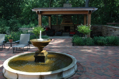 Photo of a brick water fountain landscape in Minneapolis.